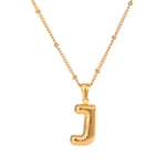 Colore oro / Collana con ciondolo da donna in acciaio inossidabile placcato Colore oro , stile casual semplice, a forma di lettera J, 1 pezzo Immagine10